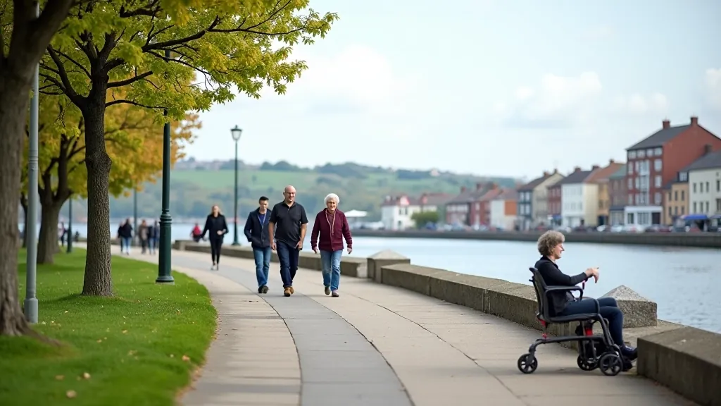 Cork waterfront promenade with scenic river views and peaceful walking paths