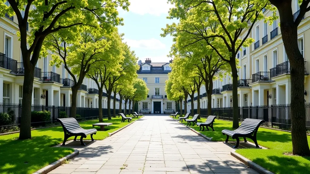 Merrion Square with Georgian townhouses and green park in Dublin's city center